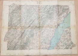 Carte Sur Tissu:  A Cheval Entre La France Et La Suisse - St-Claude - Les Rousses -Nyon - Versoix - Lac  (~ 45 X 33cm ) - Topographical Maps