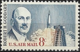 USA 1964 Air. Robert H. Goddard Commem - 8c R. H. Goddard, Atlas Rocket And Launching Tower MNH - 3b. 1961-... Neufs