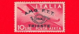 Nuovo - MNH - ITALIA - Trieste - AMG FTT - 1948 - Convegno Filatelico Di Trieste -  POSTA AEREA - Stretta Di Mano, Capro - Poste Aérienne
