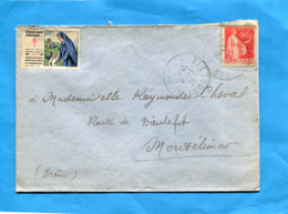 ERINNOPHILIE--lettre Cad 1936-sur Tp 50c Paix +timbre "antituberculeux 1935" Infirmière - Lettere