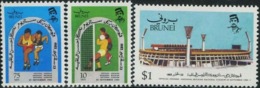 Brunei 1983 S#297-299 Opening Of Hassanal Bolkiah National Stadium MNH Football Soccer - Brunei (1984-...)
