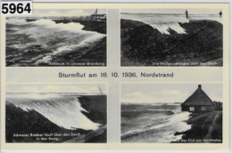 Sturmflut Am 18.10.1936 Bei Norderhafen, Auf Der Insel Nordstrand - Nordfriesland