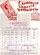 75- PARIS- CHEMISERIE LINGERIE BONNETERIE- EDITIONS ANDRE OLLANT REVUE PROFESSIONNELLE -TARIF PUBLICITE - Stamperia & Cartoleria
