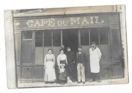 CARTE PHOTO DEVANTURE DE CAFE DU MAIL Refeuille Photographe CLAMECY - A Identifier