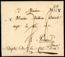 1809 "96/ HUY" En Noir S/ Lettre Datée D'Havelange Le 30/08/1809 Et Adressée à Pommard (Bourgogne). Voir Description - 1794-1814 (French Period)