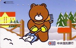 Télécarte Japon / 110-016 - BD Comics - Animal Série OURS CHUO / Déneigement  - Teddy BEAR Japan Phonecard - 803 - BD