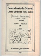 Generalkarte Der Schweiz 1: 250000 Blatt IV - 1936  Ticino - Bellinzona- Lugano (~75 X 55 Cm) - Cartes Topographiques