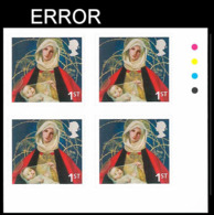 GREAT BRITAIN 2005 Christmas 1st Maria Jesus Painting TRAFFIC CORNER 4-BLOCK ERROR:Intact Matrix Marianne Stokes Austria - Unused Stamps