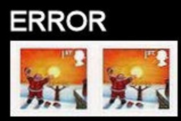 GREAT BRITAIN 2004 Christmas 1st Santa Claus Sun Astronomy PAIR ERROR:Intact Matrix GB - Unused Stamps