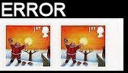 GREAT BRITAIN 2004 Christmas 1st Santa Claus Sun Astronomy MARG.PAIR. ERROR:Intact Matrix GB - Unused Stamps