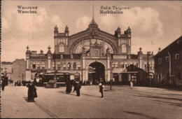 ! Alte Ansichtskarte, Warschau, Warszawa, Markthallen, Straßenbahn, Tram, 1917, Feldpost, Polen - Polen