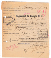 29/911 -- NORD-BELGE - Document Règlement De Compte 1937- 2 Cachets Différents De ANDENNES-SEILLES - Peu Commun - Nord Belge