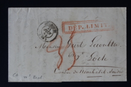 Complete Letter Mulhouse LOCLE 1852 Red Boxed DEP. LIMIT. RRR CDS BASEL - ...-1845 Préphilatélie