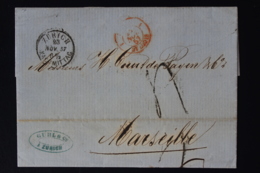 Switserland Complete Letter Zurich 1857 -> Marseille - ...-1845 Precursores