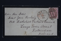 Great Britain: Cover SG 144 Plate 15 Leeds -> Rotterdam  PD RED - Cartas & Documentos