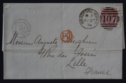 UK Letter Bradford  -> Lille 1874  SG 141 Plate 15 - Cartas & Documentos