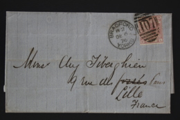 UK Letter Bradford  -> Lille 1876  SG 141 Plate 6 - Cartas & Documentos