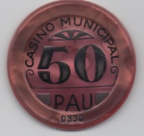 Jeton De Casino Municipal Pau 50 Anciens Francs - Casino