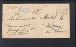 Falthülle 1859 Salzwedel Rekomandiert Nach Luchow Retour - Briefe U. Dokumente