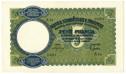 5 FRANCHI REGNO D'ITALIA E ALB. BANCA NAZIONALE D'ALBANIA GIUGNO 1939 SPL+ - Non Classificati