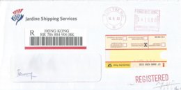 Hong Kong 2002 Tsta Tsz Mui Meter Neopost “Electronic” N4483 Shipping Registered Cover - Cartas