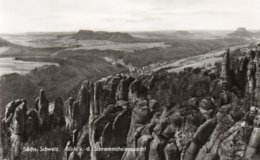 SACHS-SCHWEIZ-BLICK V. D. SCHRAMMSTEINAUSSICHT-NON VIAGGIATA-REAL FOTO - Hohnstein (Sächs. Schweiz)