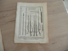 Rare Gravure Estampe Originale Diderot D'Alembert 1778 Armes Fusils 19.5 X 25.7 Piques Et Fusils Pique - Documents