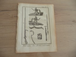 Rare Gravure Estampe Originale Diderot D'Alembert 1778 Armes Fusils 19.5 X 25.7 Fabrique Des Armes - Documenti