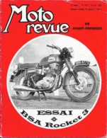 Moto Revue Hebdomadaire N° 1919 Février 1969: Essai B.S.A. Rocket 3 - Publicité Itom - Auto/Moto