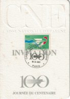 1981 - Centenaire De La Caisse D'Epargne - Tp 2165 - Carte Invitation De Mr MEXANDEAU Ministre Des PTT Pour Célébration - Cachets Provisoires