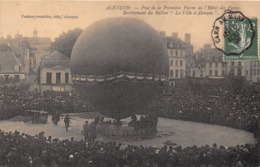 61-ALENCON-POSE DE LA PREMIERE PIERRE DE L'HÔTEL DES POSTES , ENLEVEMETN DU BALLON " LA VILLE D'ALENCON " - Alencon