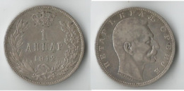 SERBIE 1 DINAR  1912    ARGENT - Serbie