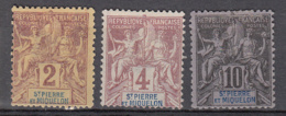St Pierre Et Miquelon 60 + 61 + 63 * - Unused Stamps