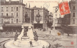 Valence - Statue Emile Augier Et Place Porte Neuve - Edition Artistique - Carte N° 175 - Valence