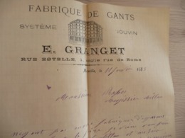 Facture Agriculture Fabrique De Gants E. Granget Marseille 1883 Système Jouvin - Artesanos