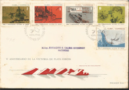 V) 1966 CARIBBEAN, BAY OF PIGS INVASION, 5TH ANNIVIVERSARY FDC, WITH SLOGAN CANCELATION IN BLACK, FDC - Covers & Documents