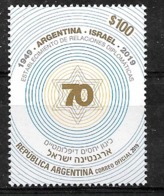 ARGENTINA 2019 ISRAEL 70°ANIV JUDAICA MNH - Nuevos