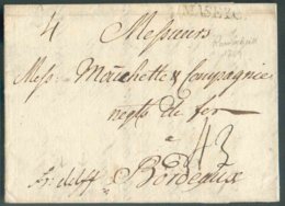 LAC Datée De REMSCHEID Le 16 Mars 1769 + Griffe MASEYCK Et Manuscrit 'fr.dslff' (franco Dusseldorff) Vers Bordeaux; Port - 1714-1794 (Pays-Bas Autrichiens)