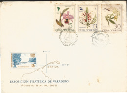 V) 1965 CARIBBEAN, EXFIVA, FLOWERS AND MAPS OF THEIR LOCATIONS,  WITH SLOGAN CANCELATION IN BLACK, FDC - Cartas & Documentos