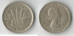 AUSTRALIE 3 PENCE 1961 ARGENT - Threepence