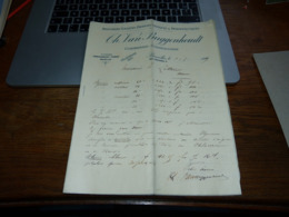 Document Commercial Facture Ch Van Buggenhoudt 1899 Bruxelles Droguerie - 1900 – 1949