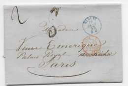 SUISSE - 1853 - LETTRE De GENEVE => PARIS Avec ENTREE FERNEX - Marcophilie
