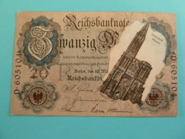 REICHSBANKNOTE MIT STRASSBURGER MÜNSTER - Monnaies (représentations)