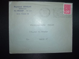 LETTRE TP M.DE BEQUET 0,50 OBL.MEC.8-2 1971 76 FECAMP SEINE-MARITIME Raymond DENEUVE Réprésentant - Other & Unclassified