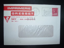 LETTRE TP M.DE BEQUET 0,50 OBL.MEC.23-10 1972 39 CHAMPAGNOLE JURA IMPRIMERIE GRESSET - Other & Unclassified