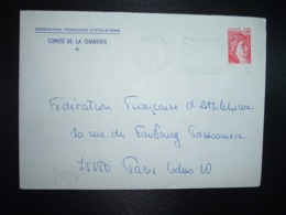 LETTRE TP SABINE 1,40 OBL.MEC.29-6 1981 17 ROYAN PPAL CHARENTE MARITIME + FEDERATION FRANCAISE D'ATHLETISME COMITE DE LA - Autres & Non Classés