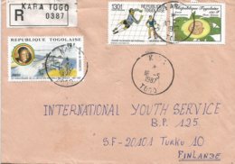 Togo 1987 Kara World Cup Football Mexico Avocado Hydrodam Electricity Registered Cover - 1986 – Mexico