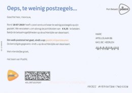 Nederland Netherlands 2019 Rotterdam Postage Due Card - Brieven En Documenten