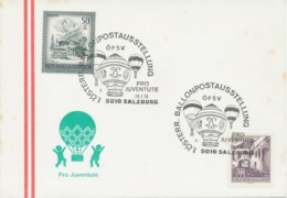 ÖSTERREICH 1978, 5010 SALZBURG 1. Österr. Ballonpostausstellung Pro Juventute ÖFSV - Montgolfières