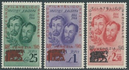 1940 CLN CONVEGNO FILATELICO NAZIONALE VENEZIA 3 VALORI MNH ** - UR44-9 - National Liberation Committee (CLN)